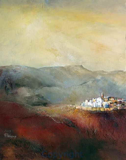 was ich in der Ferne sah 2009 �l Sand Papier 100x80 cm1