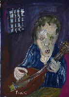 Pinky, Zellen�bung mit Gitarre  70x50